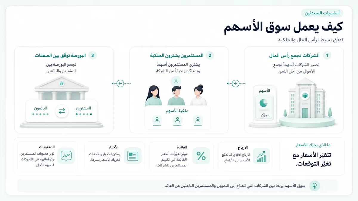 كيف يعمل سوق الأسهم من إصدار الأسهم إلى شراء الملكية وتنفيذ الصفقات في البورصة